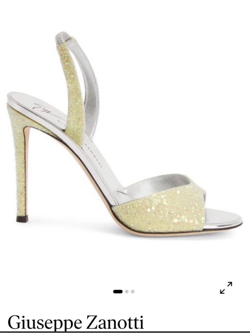 Giuseppe Zanotti Metallic Lillibeth Glitter Slingback High Heel Sandals